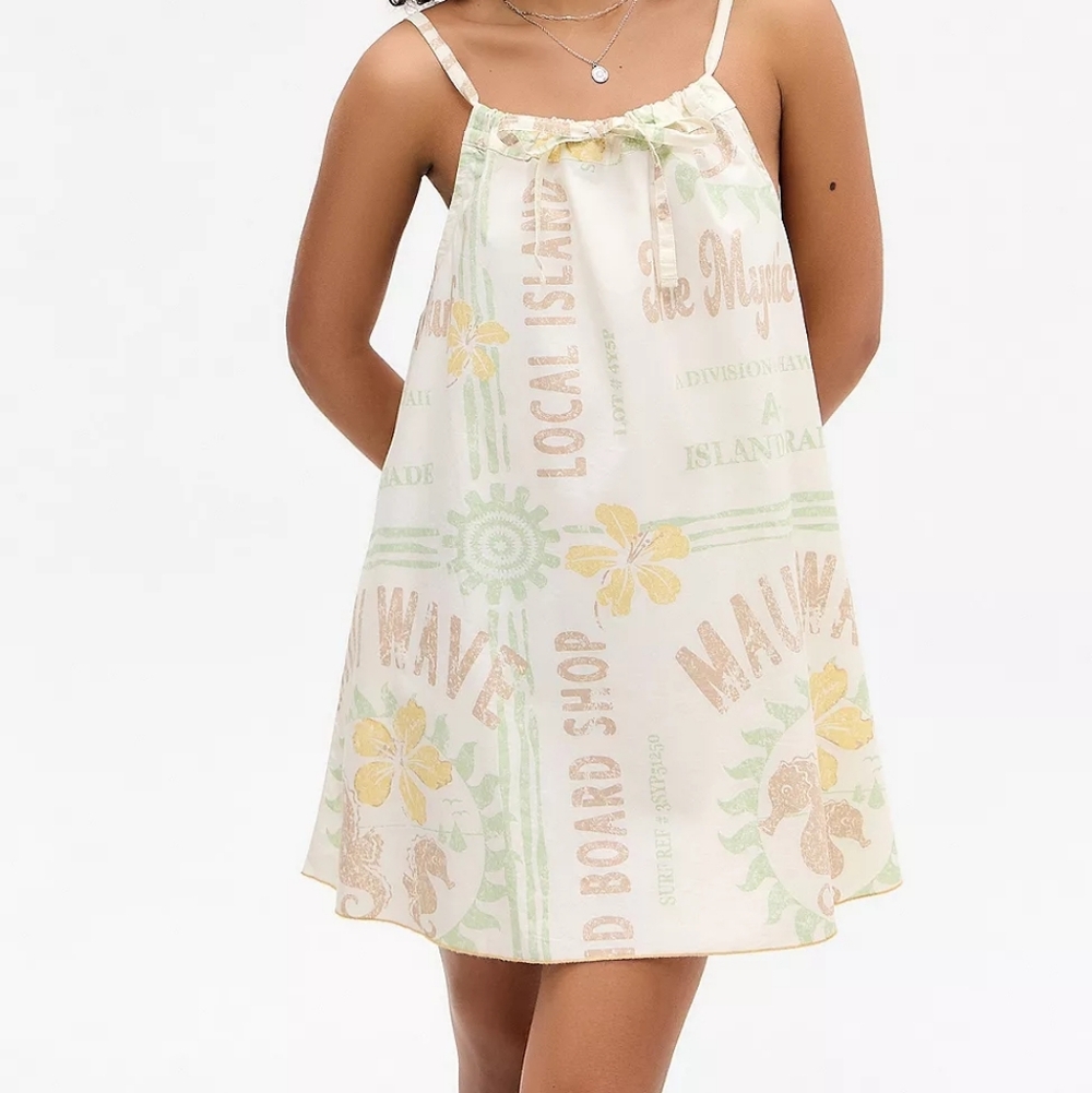 Urban Outfitters BDG Eva Tie-Front Ruched Strap Trapeze Mini New
